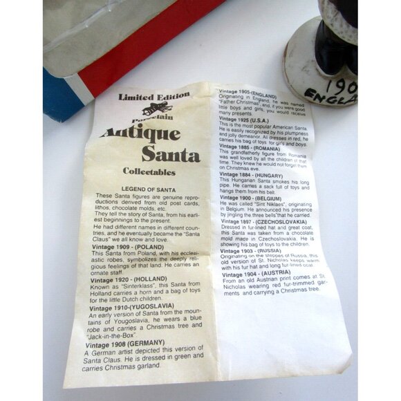 VTG Commodore Mfg.Corp. Antique Santa Collectibles 1905 England Ornament Ceramic - Picture 11 of 16